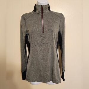 Layer 8 Performance Athletic 1/4 Zip Gray Long Sleeve, Medium